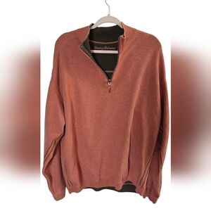 Tommy Bahama Men's Zip-Up Sweater in Rust